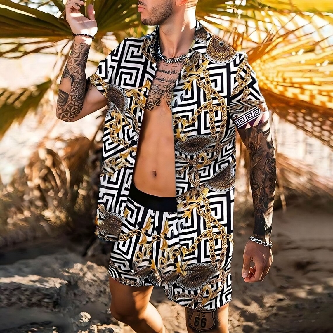 Versace Hawaiian Shirt Set Hot Trend 2023 - HM9070326
