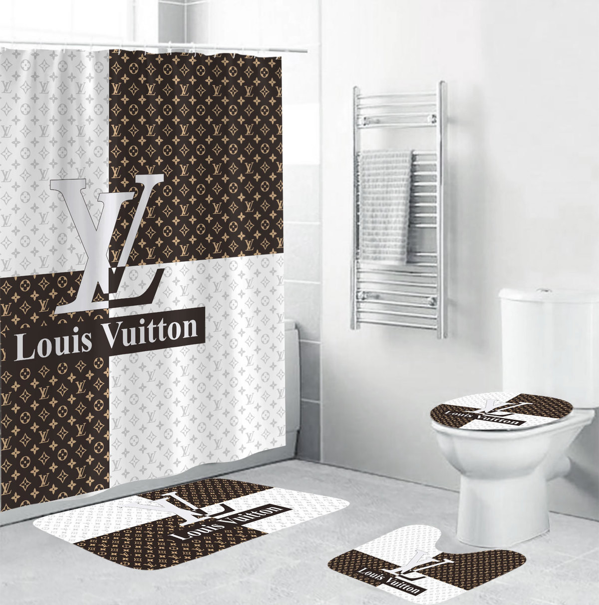 LV-02 Black & White Bathroom Sets